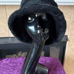 Black Faux Fur Hat